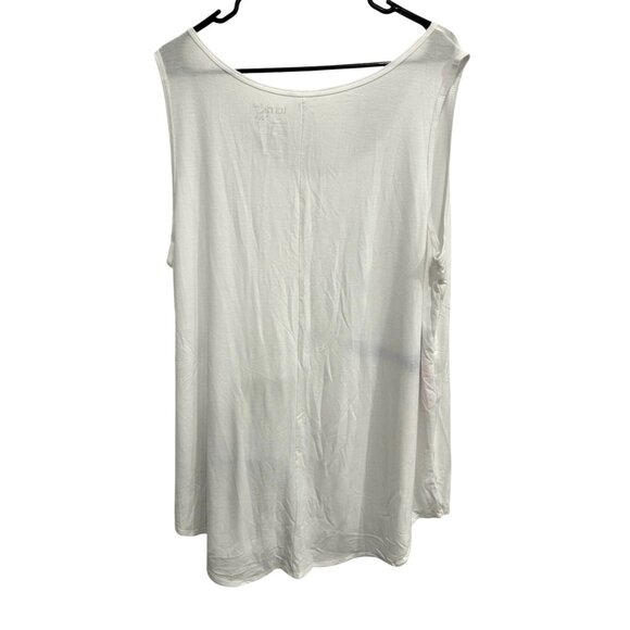 Terra & Sky White Generous Fit Swing Tank Top Lightweight Sleeveless Shirt Sz 2X - Picture 2 of 8